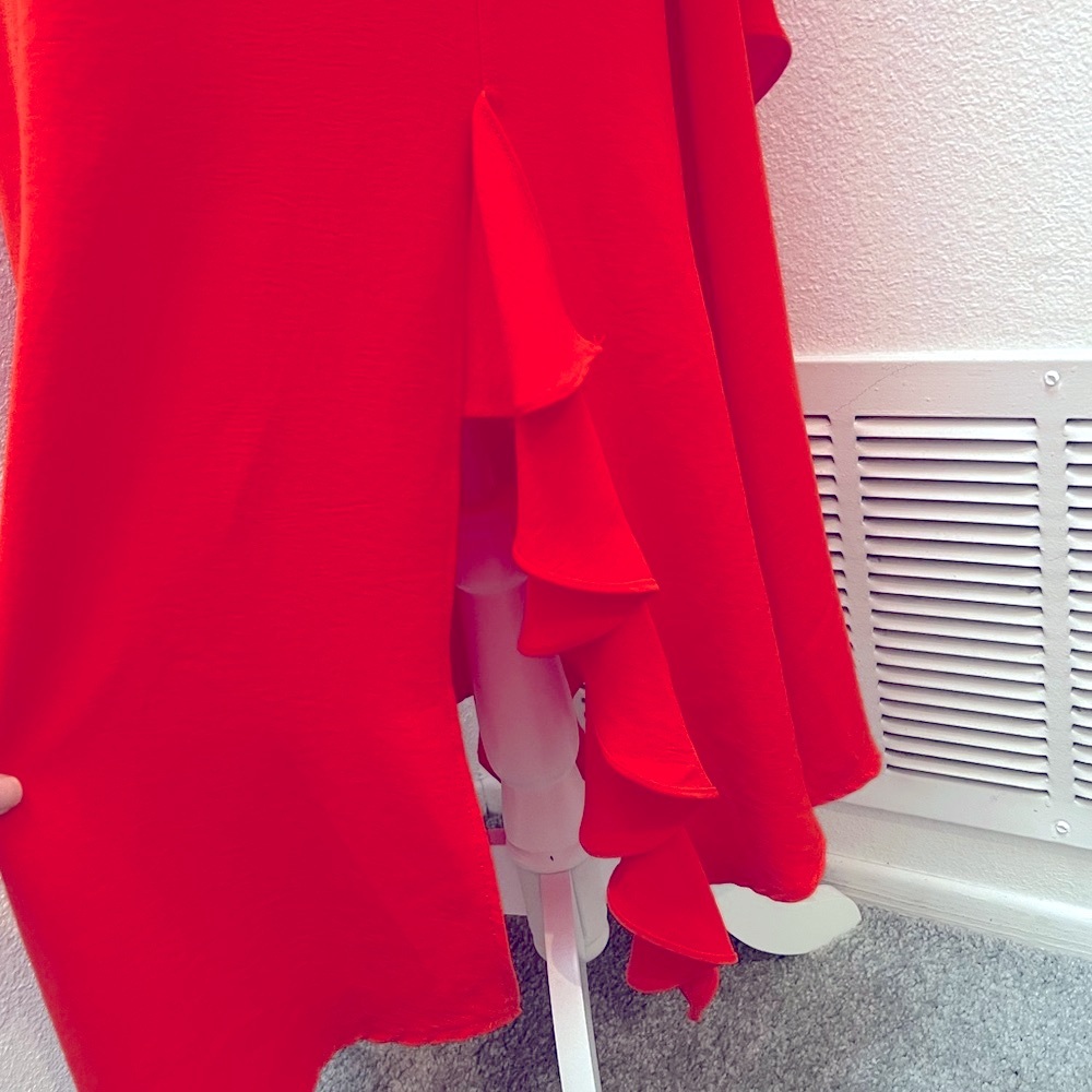 Zara Red Ruffles Long Dress - Picture 7 of 14